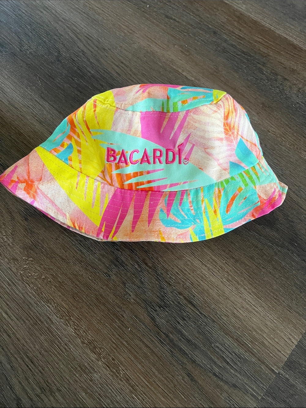 (4) Bacardi Tropical Print Bucket Hat - Neon Pastels